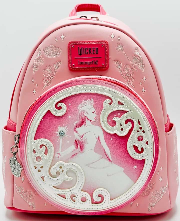 Loungefly Glinda Pink Bubble Mini Backpack Wicked For Good Bag Front Full View No Keyring 