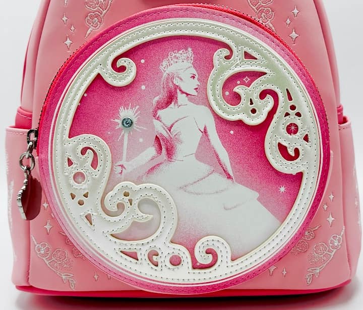 Loungefly Glinda Pink Bubble Mini Backpack Wicked For Good Bag Front Pocket