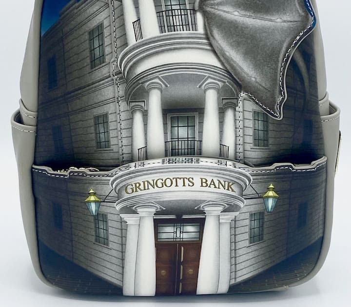 Loungefly Gringotts Mini Backpack Harry Potter Diagon Alley Dragon Bag Front Pocket