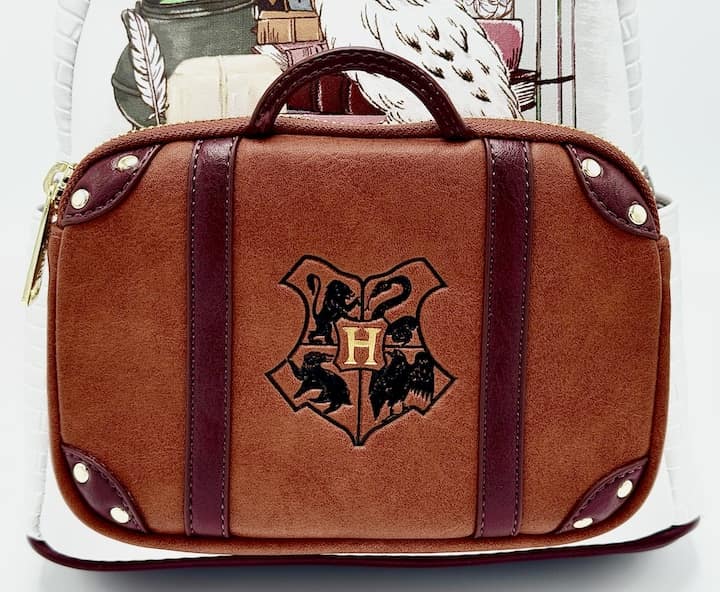 Loungefly Harry Potter Hedwig Suitcase Mini Backpack Off To Hogwarts Bag Front Trunk Pocket