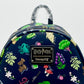 Loungefly Harry Potter Herbology Mini Backpack Hogwarts AOP Bag Front Enamel Logo