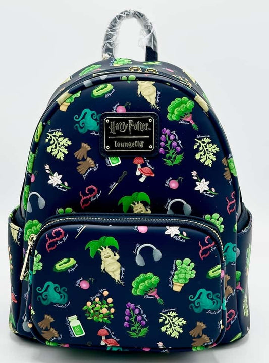 Loungefly Harry Potter Herbology Mini Backpack Hogwarts AOP Bag Front Full View