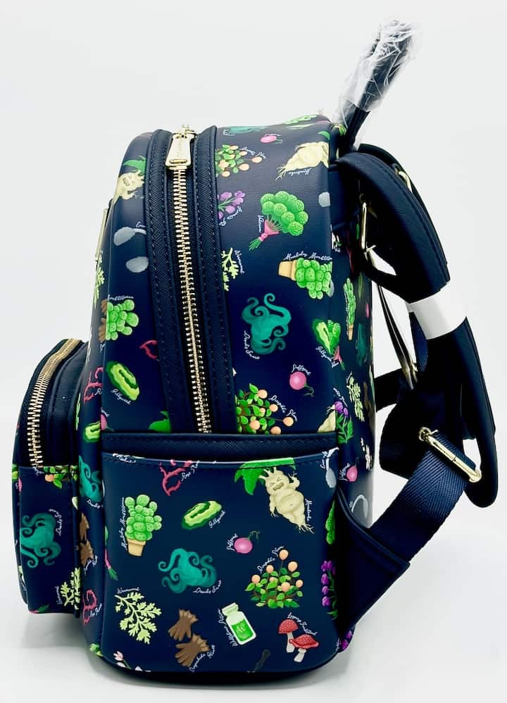 Loungefly Harry Potter Herbology Mini Backpack Hogwarts AOP Bag Left Side