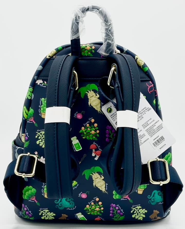 Loungefly Harry Potter Herbology Mini Backpack Hogwarts AOP Bag Straps