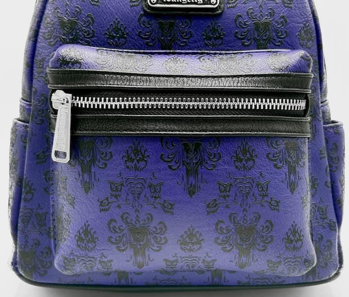 Loungefly Haunted Mansion Mini Backpack Phantom Manor Wallpaper Bag Front Pocket