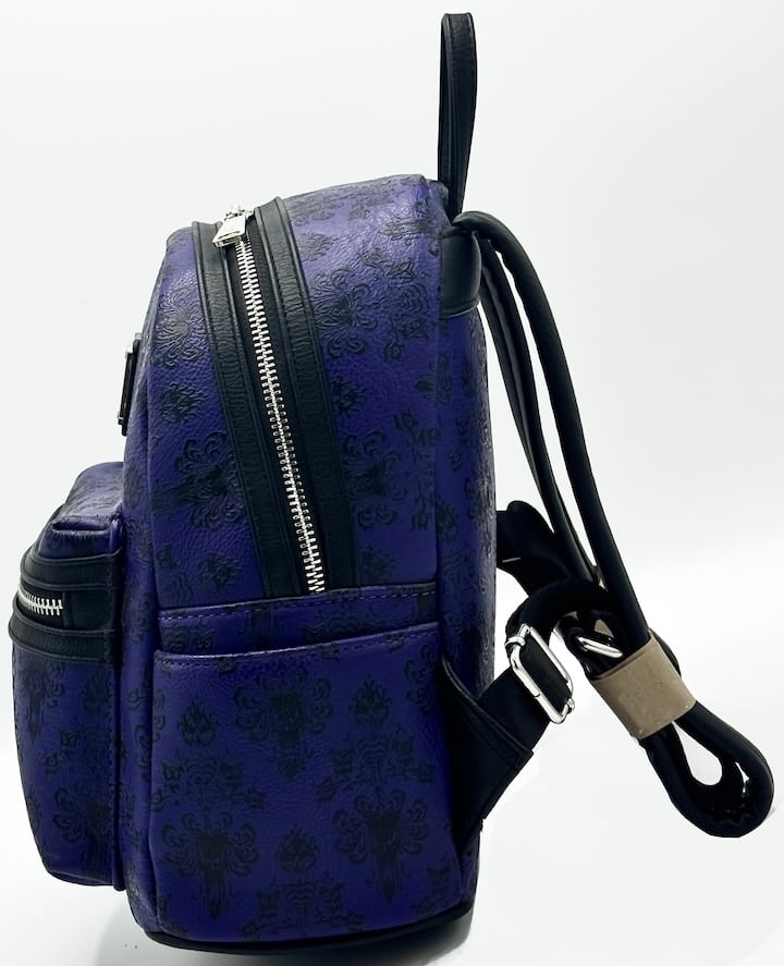Loungefly Haunted Mansion Mini Backpack Phantom Manor Wallpaper Bag Left Side