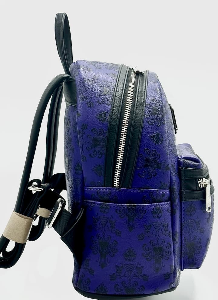 Loungefly Haunted Mansion Mini Backpack Phantom Manor Wallpaper Bag Right Side