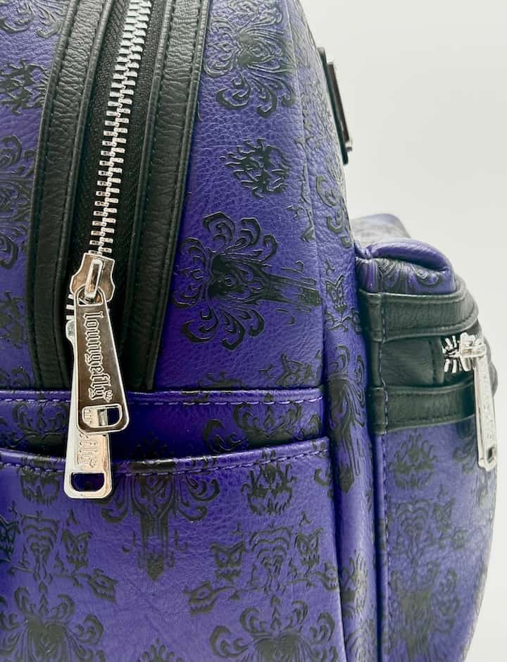Loungefly Haunted Mansion Mini Backpack Phantom Manor Wallpaper Bag Zips