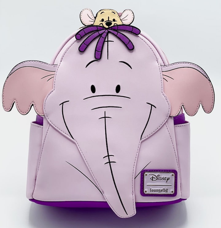 Loungefly Heffalump Roo Mini Backpack Disney Winnie the Pooh Lumpy Bag Front Full View Applique Down
