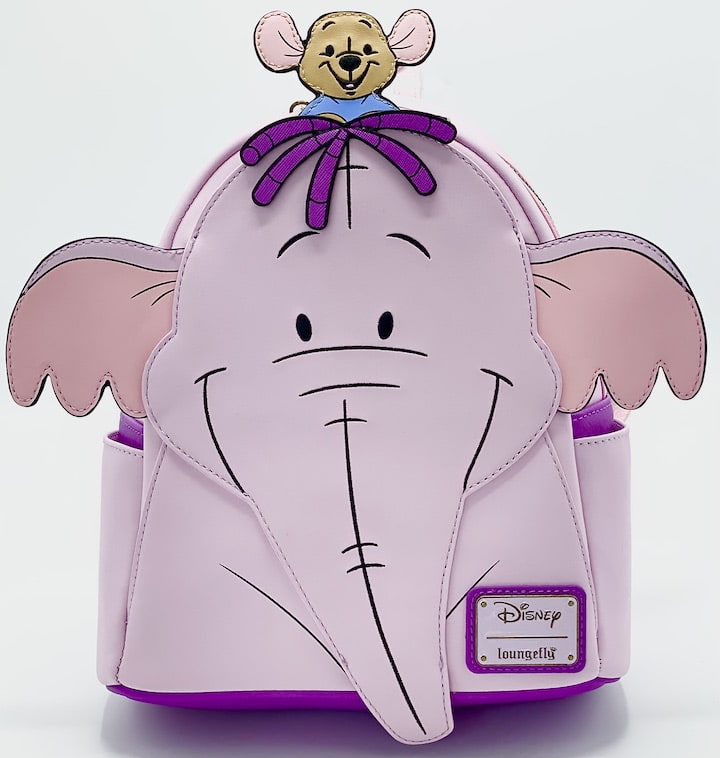 Loungefly Heffalump Roo Mini Backpack Disney Winnie the Pooh Lumpy Bag Front Full View Applique Up