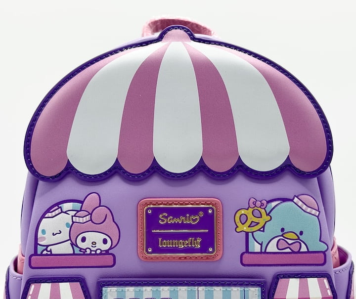 Loungefly Hello Kitty Bakery Mini Backpack NYCC 2025 Sanrio Bag Front Logo