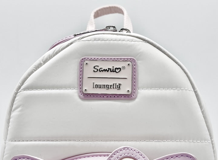 Loungefly Hello Kitty Quilted Texture Mini Backpack Sanrio Bag Front Enamel Logo