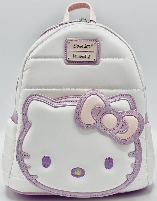 Loungefly Hello Kitty Quilted Texture Mini Backpack Sanrio Bag Front Full View