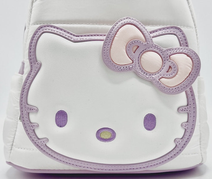 Loungefly Hello Kitty Quilted Texture Mini Backpack Sanrio Bag Front Pocket