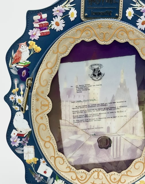 Loungefly Hogwarts Letter Cameo Mini Backpack Harry Potter Lenticular Bag Front Frame Right Side