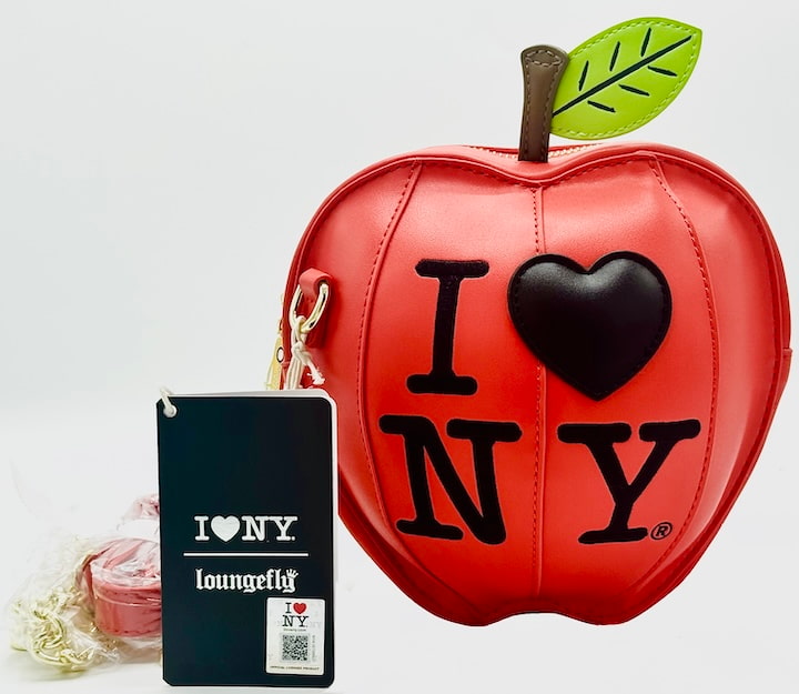 Loungefly I Love New York Crossbody Bag Big Apple Front Full View With Chain