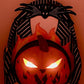 Loungefly Jack Pumpkin Light Up Glow Mini Backpack NBC Bag Lights Off Front Full View Light Up Effect And Glow In The Dark Effect