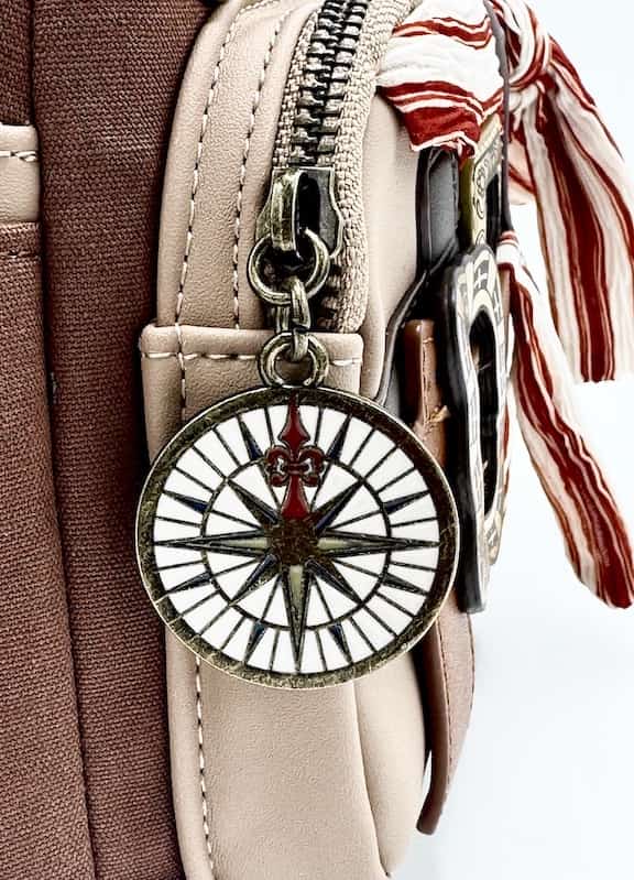 Loungefly Jack Sparrow Cosplay Mini Backpack Pirates of the Caribbean Bag Compass Keyring