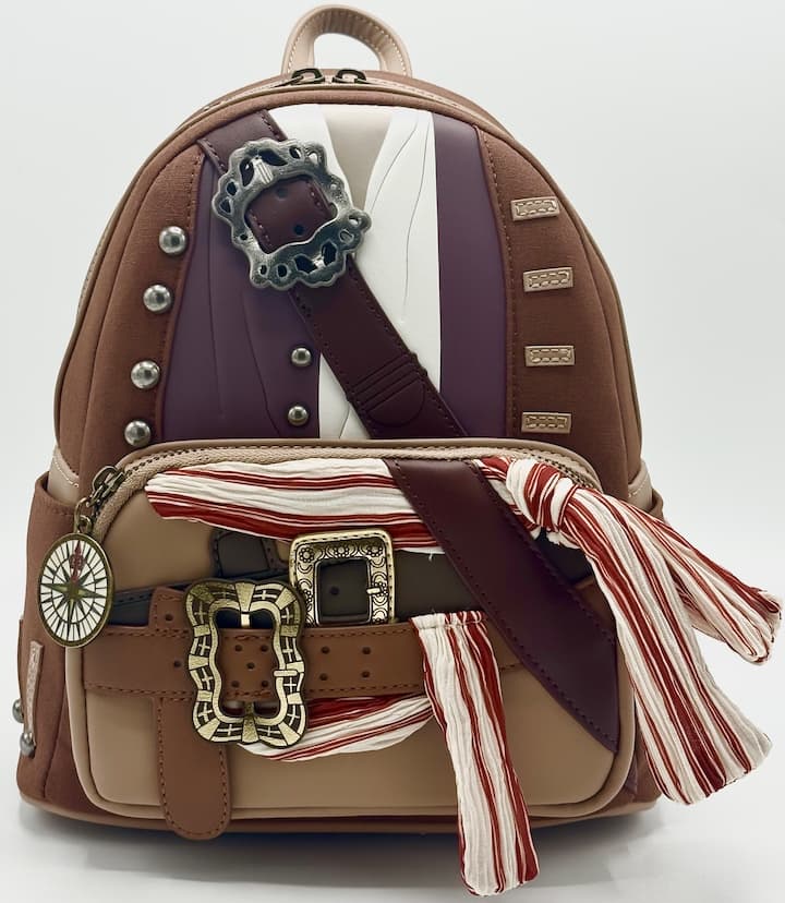 Loungefly Jack Sparrow Cosplay Mini Backpack Pirates of the Caribbean Bag Front Full View