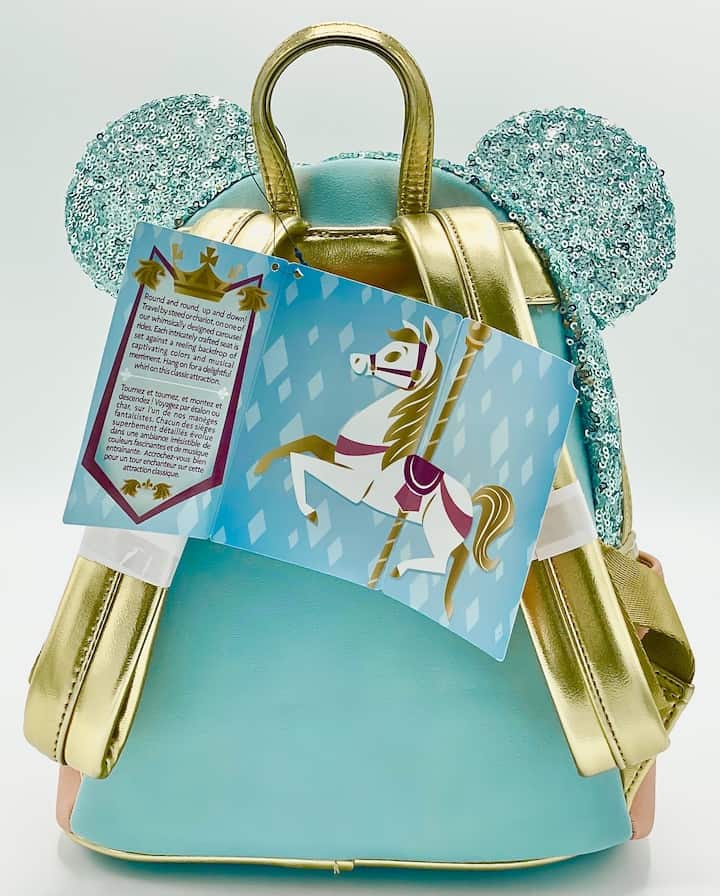 Loungefly King Arthur Carousel MMMA Minnie Mouse Main Attraction Bag Tags Back
