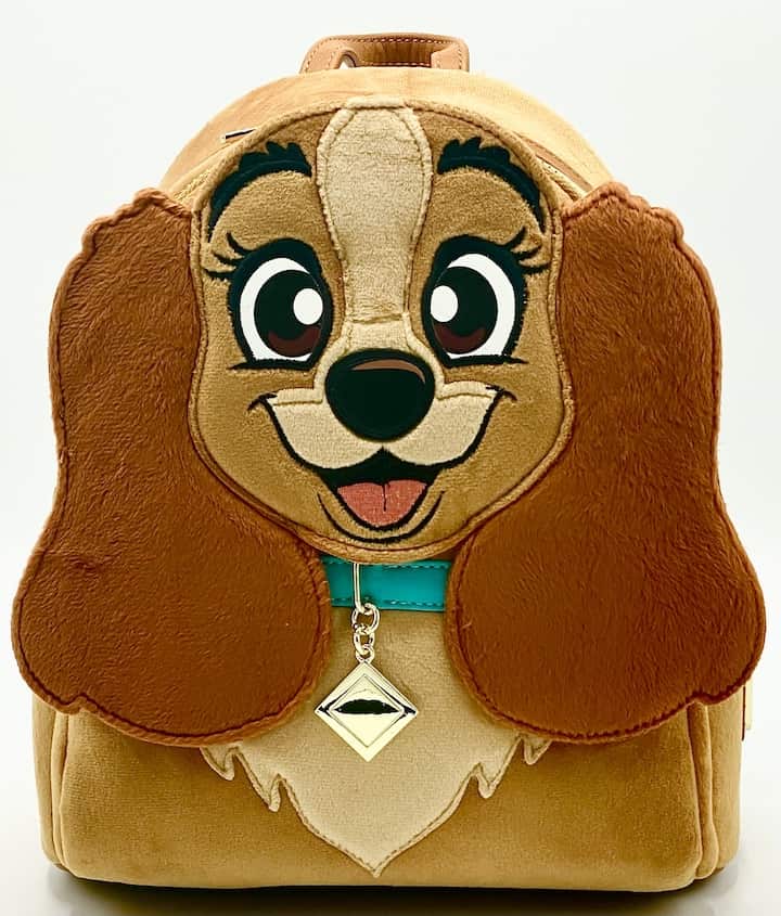 Loungefly Lady Plush Cosplay Mini Backpack Disney Lady & the Tramp Bag Front Full View