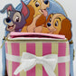 Loungefly Lady and the Tramp Present Mini Backpack Pop Up Puppies Bag Front Full View Closed