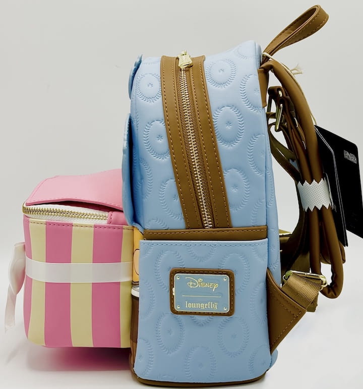 Loungefly Lady and the Tramp Present Mini Backpack Pop Up Puppies Bag Front Full View Closed Left Side