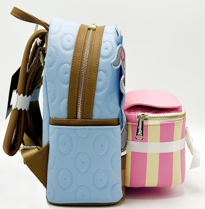 Loungefly Lady and the Tramp Present Mini Backpack Pop Up Puppies Bag Front Full View Closed Right Side