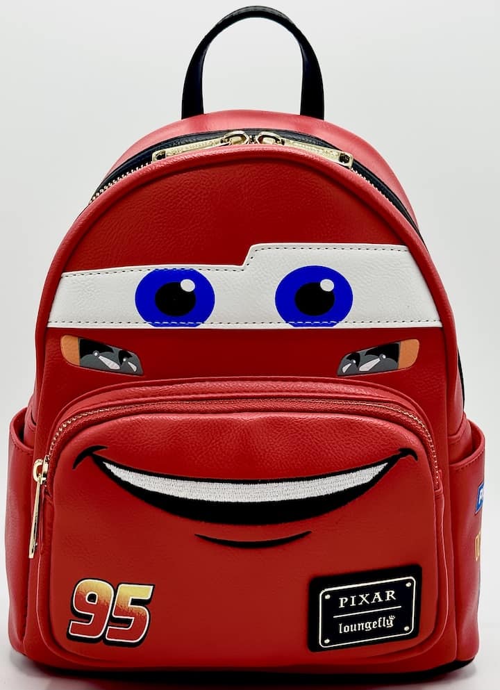 Loungefly Lightning McQueen Cosplay Mini Backpack Pixar Cars Bag Front Full View