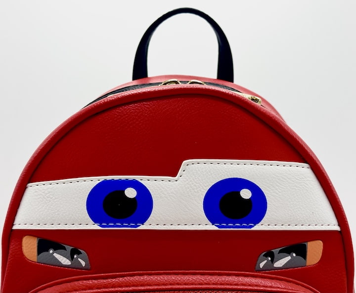 Loungefly Lightning McQueen Cosplay Mini Backpack Pixar Cars Bag Front Top