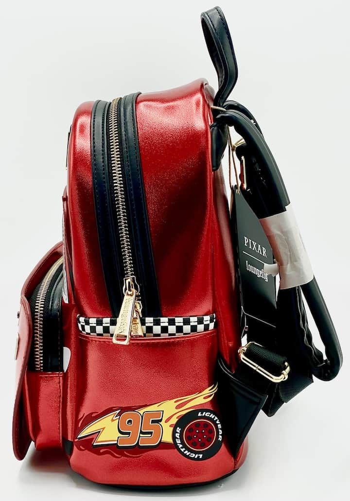 Loungefly Lightning McQueen Mini Backpack Disney Pixar Cars Bag Left Side