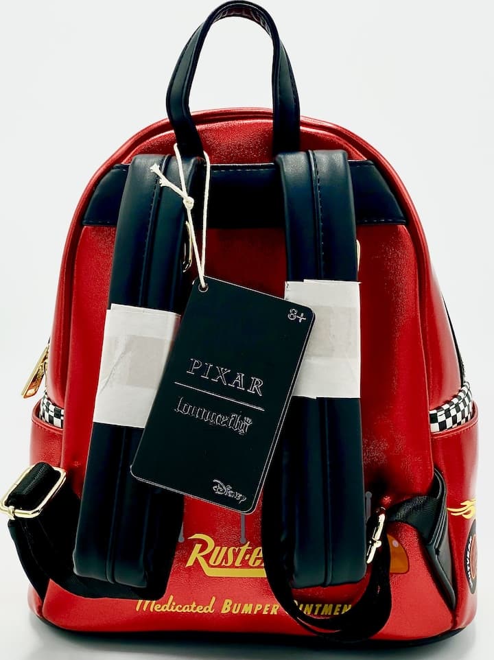 Loungefly Lightning McQueen Mini Backpack Disney Pixar Cars Bag Straps