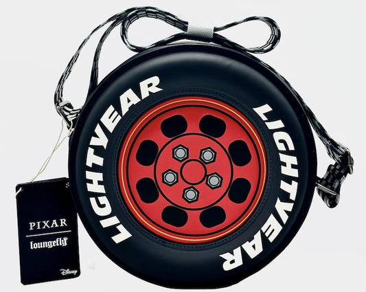 Loungefly Lightning McQueen Tyre Tire Crossbody Pixar Cars Bag Front Full View