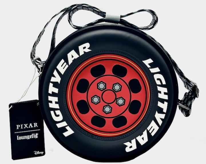 Loungefly Lightning McQueen Tyre Tire Crossbody Pixar Cars Bag Front Full View
