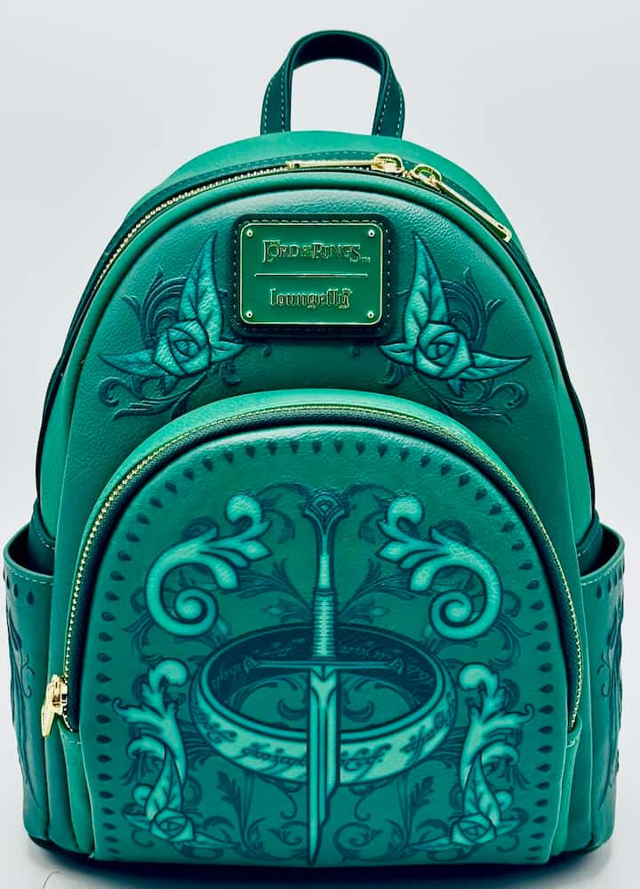 Loungefly Lord of the Rings Icons Mini Backpack Aragorn Sword Bag Front Full View