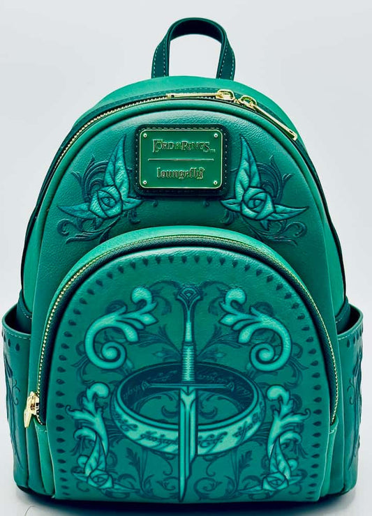 Loungefly Lord of the Rings Icons Mini Backpack Aragorn Sword Bag Front Full View