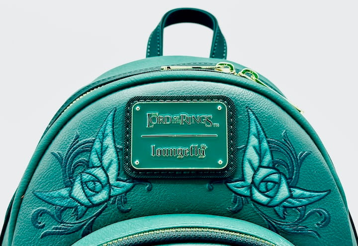 Loungefly Lord of the Rings Icons Mini Backpack Aragorn Sword Bag Front Logo