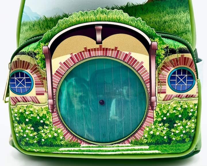 Loungefly Lord of the Rings Mini Backpack The Shire Hobbiton Bag End Front Bottom Pocket Lenticular Effect Straight On