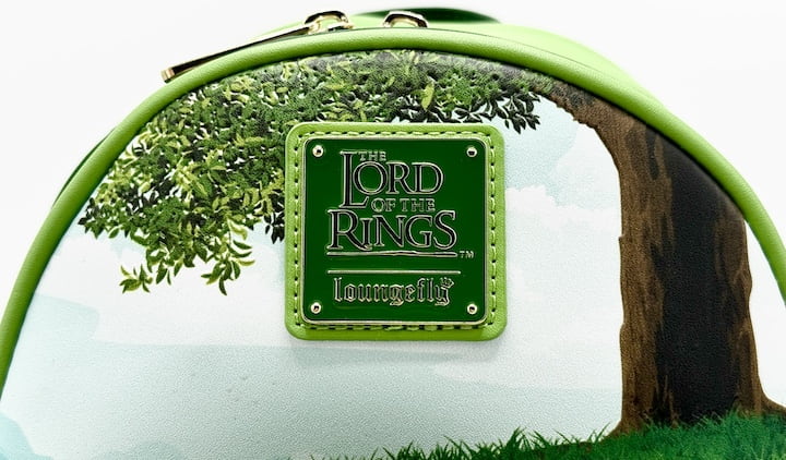 Loungefly Lord of the Rings Mini Backpack The Shire Hobbiton Bag End Front Top Logo Straight On