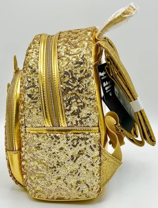 Loungefly Lumiere Sequin Mini Backpack Disney Beauty and the Beast Bag Left Side