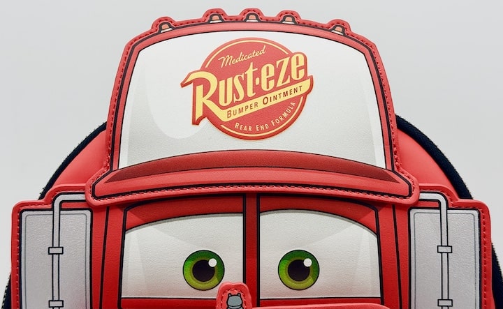 Loungefly Mack Mini Backpack Pixar Cars Truck Glow In The Dark Bag Front Cap