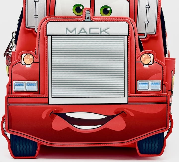 Loungefly Mack Mini Backpack Pixar Cars Truck Glow In The Dark Bag Front Grill
