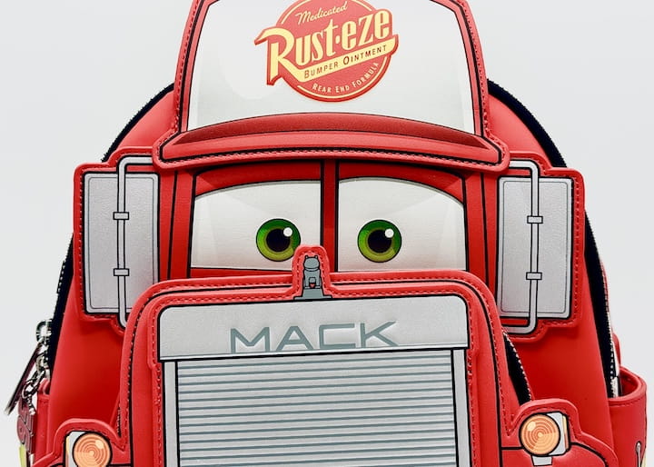 Loungefly Mack Mini Backpack Pixar Cars Truck Glow In The Dark Bag Front Middle