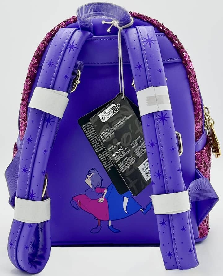 Loungefly Madam Mim Sequin Lenticular Mini Backpack Disney Bag Straps