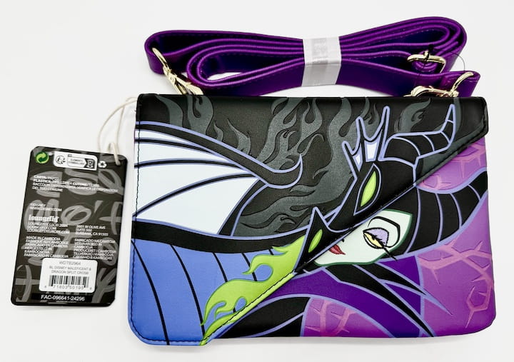 Loungefly Maleficent Dragon Crossbody Bag Disney Sleeping Beauty Back Flap Closed