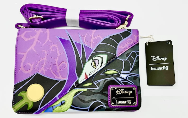 Loungefly Maleficent Dragon Crossbody Bag Disney Sleeping Beauty Front Flap Closed II