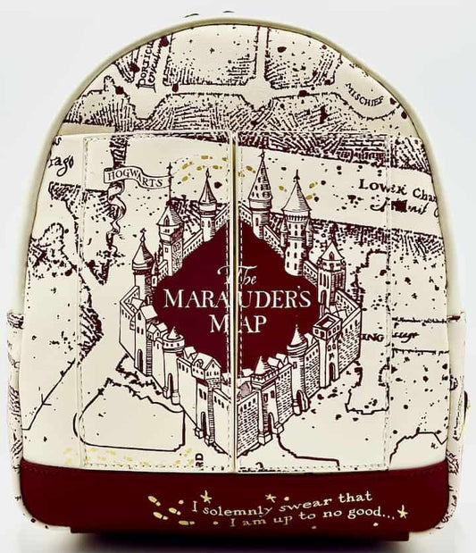 Loungefly Marauder's Map Mini Backpack Harry Potter Hogwarts Bag Front Full View