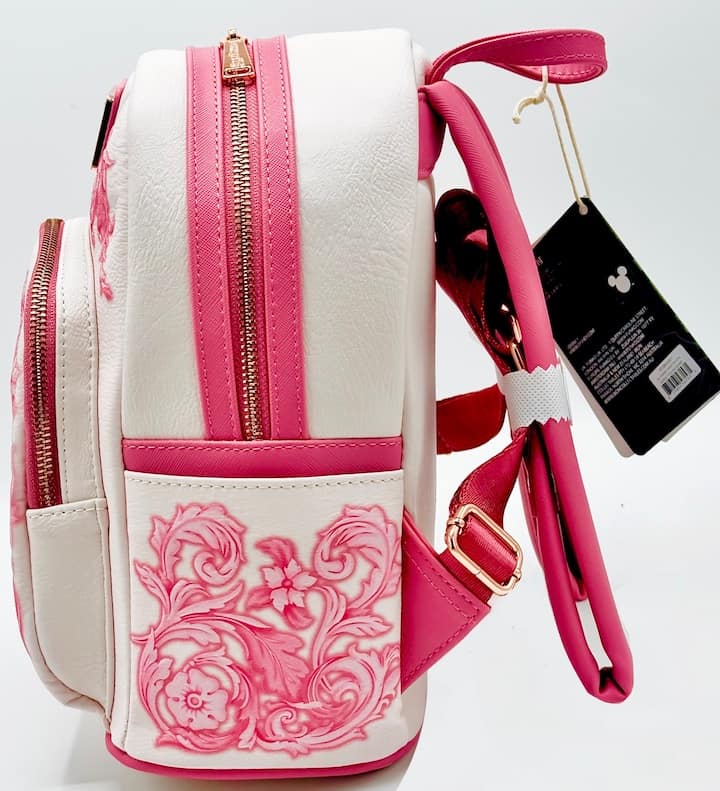 Loungefly Marie Floral Pink Mini Backpack Disney Aristocats Bag Left Side