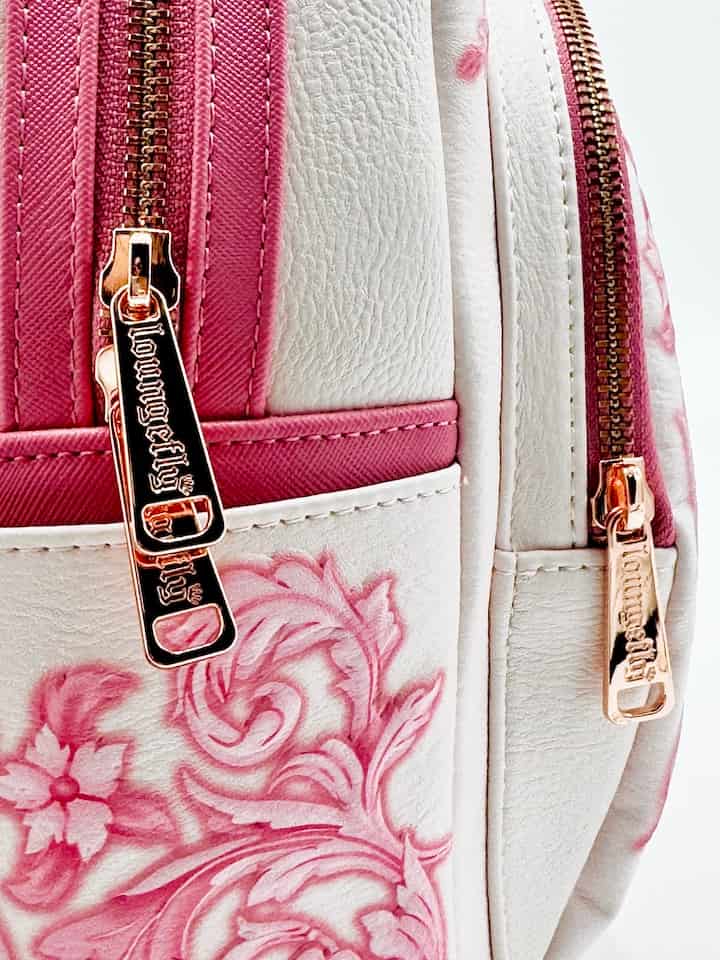 Loungefly Marie Floral Pink Mini Backpack Disney Aristocats Bag Zips