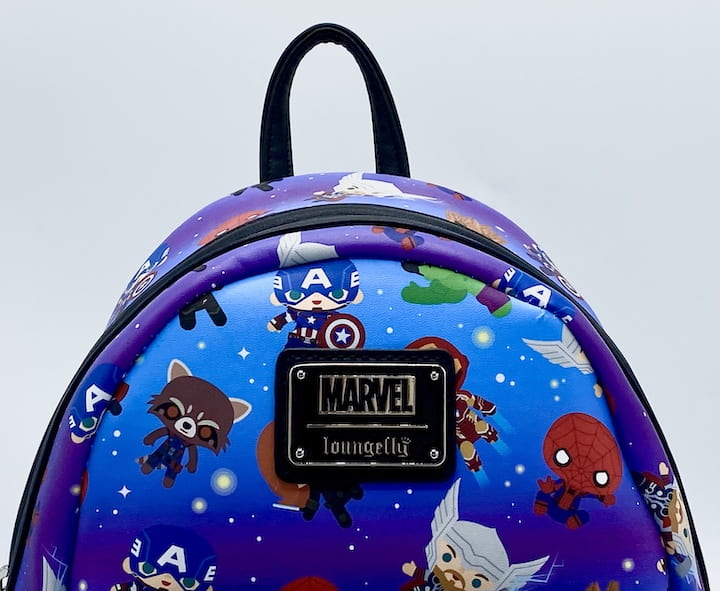 Loungefly Marvel Chibi Mini Backpack Disney Parks Avengers Bag Front Enamel Logo